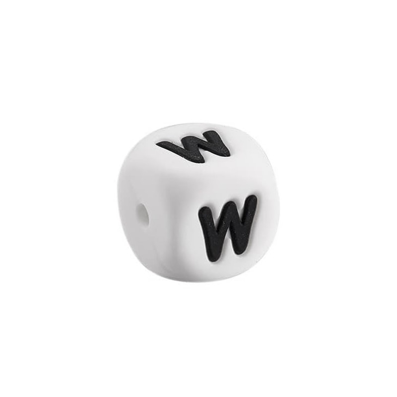 lettera W in silicone alimentare 12mm per dentizione e scritte personalizzate