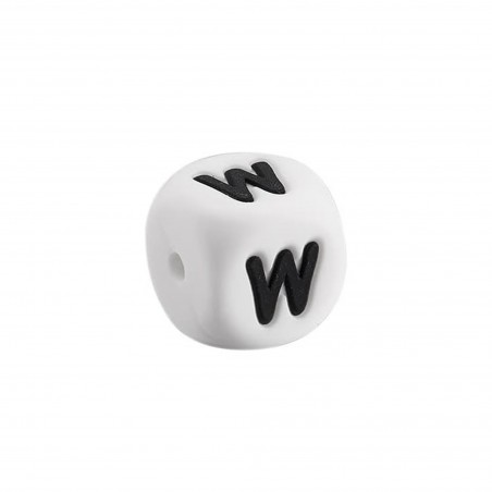 lettera W in silicone alimentare 12mm per dentizione e scritte personalizzate