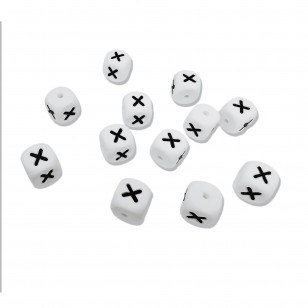 lettera alfabeto X in silicone alimentare 12mm per portachiavi e scritte personalizzate