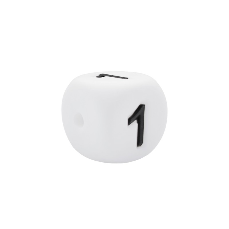 numero 1 in silicone alimentare 12mm per dentizione e scritte personalizzate