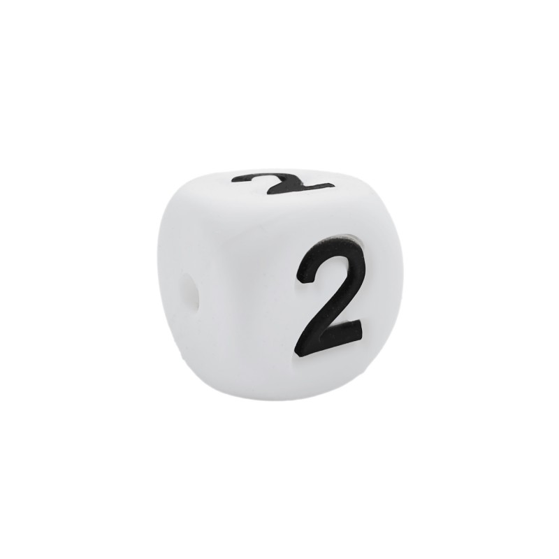numero 2 in silicone alimentare 12mm per dentizione e scritte personalizzate