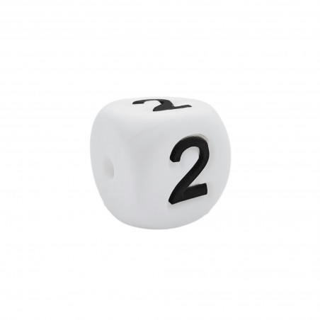 numero 2 in silicone alimentare 12mm per dentizione e scritte personalizzate