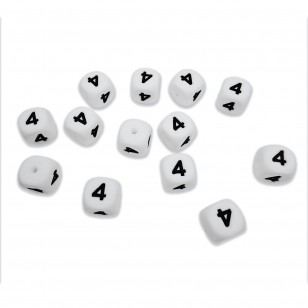 numero 4 in silicone alimentare 12mm per portachiavi e scritte personalizzate