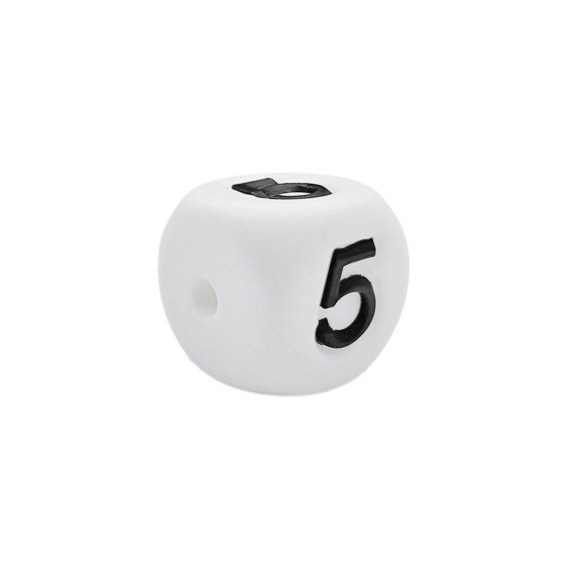 numero 5 in silicone alimentare 12mm per dentizione e scritte personalizzate