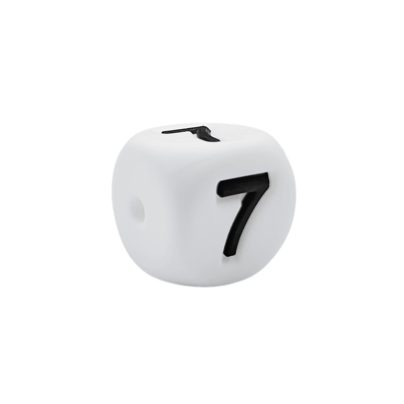 numero 7 in silicone alimentare 12mm per dentizione e scritte personalizzate