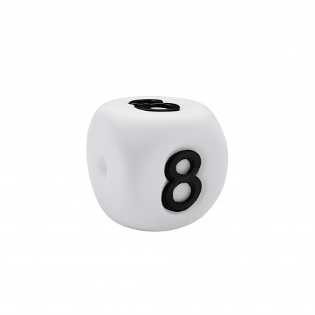 numero 8 in silicone alimentare 12mm per dentizione e scritte personalizzate