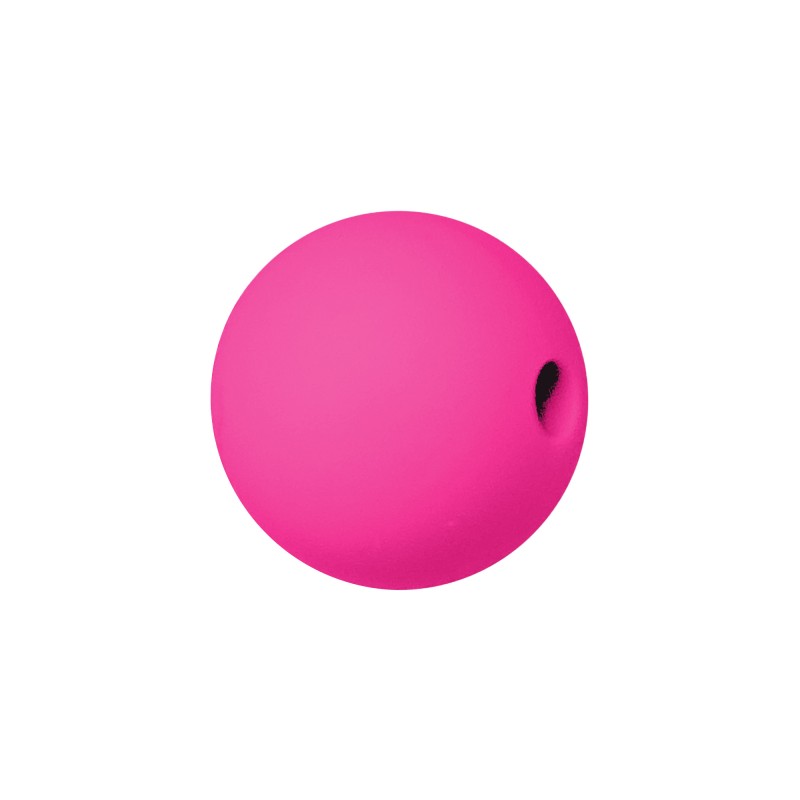 sfera in silicone alimentare fucsia da 9 mm per collane e accessori dentizione