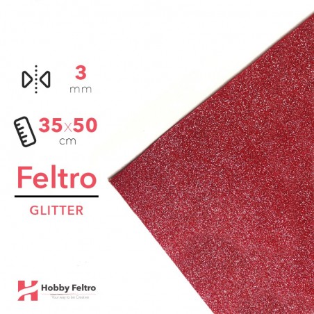 Feltro Stardust glitter rosso/rosso