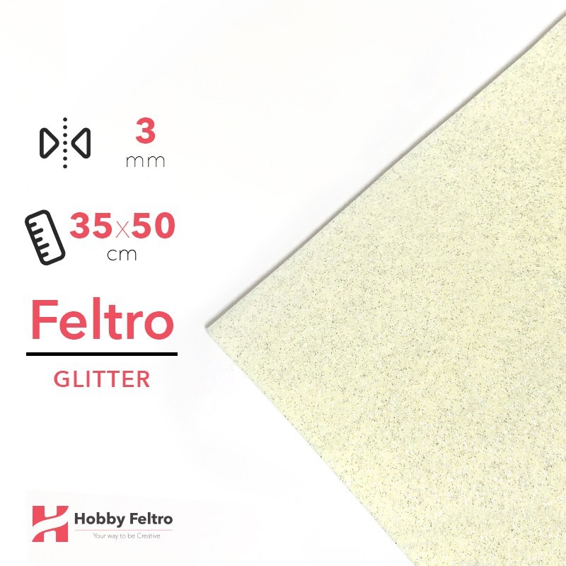 Feltro Glitter Bianco 3mm 50x70cm