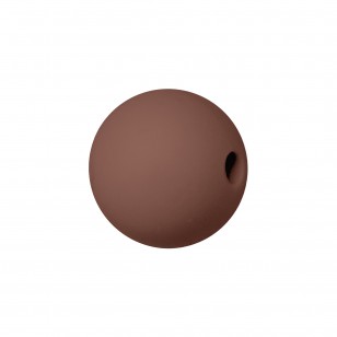 perlina sfera 15mm in silicone alimentare marrone