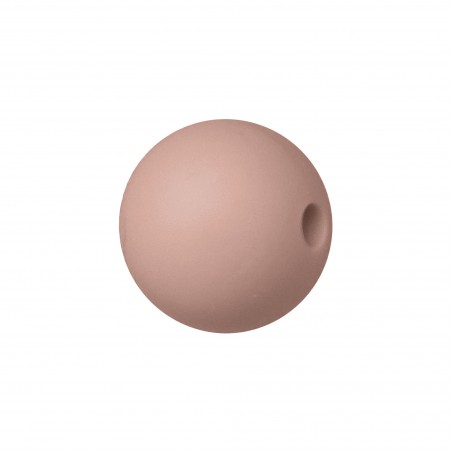 perlina sfera 15mm in silicone alimentare noce