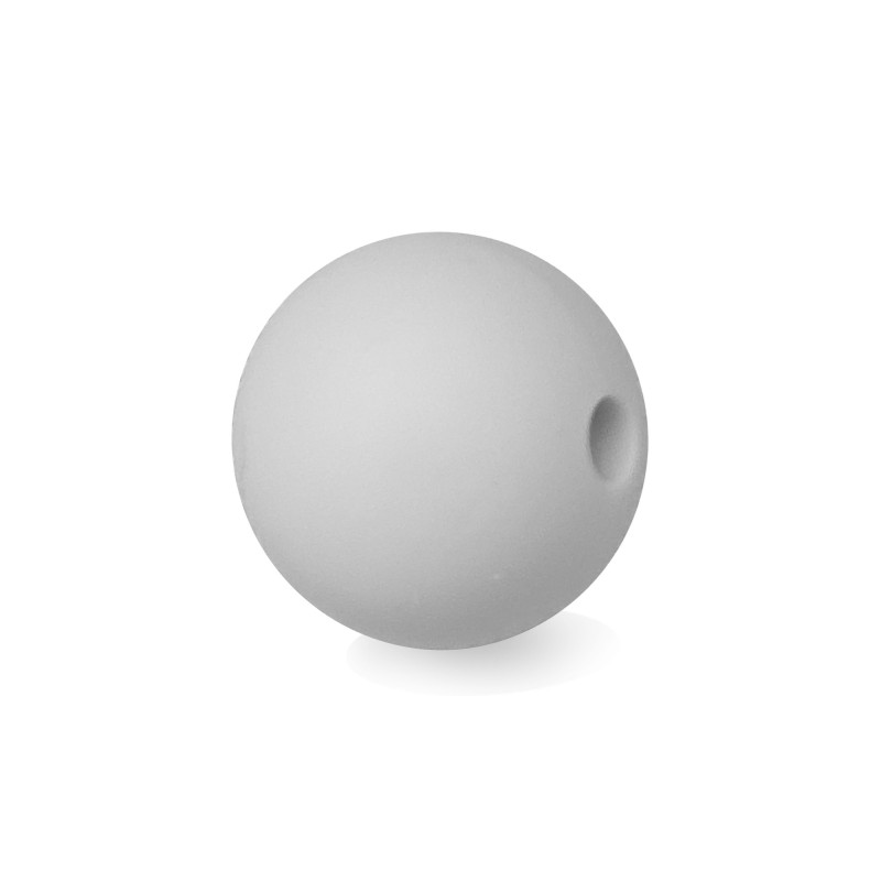 perlina sfera 19mm in silicone alimentare grigio perla