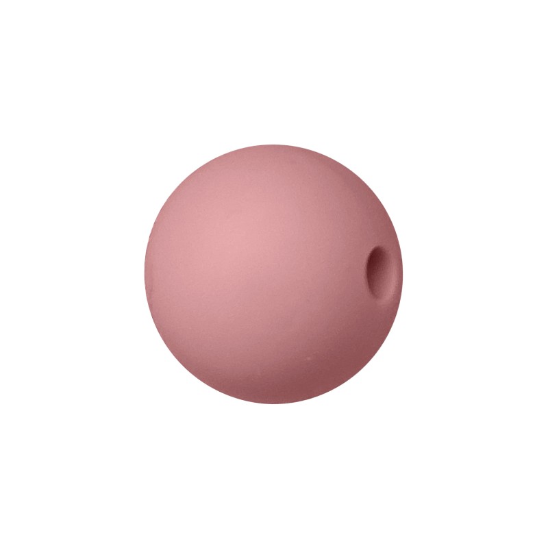perlina sfera 19mm in silicone alimentare rosa antico