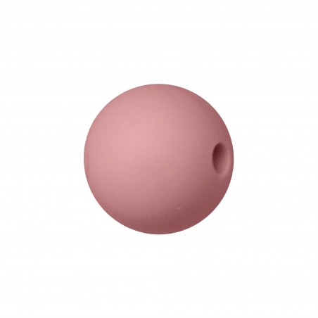 perlina sfera 19mm in silicone alimentare rosa antico