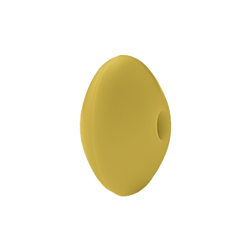 perlina schiacciata separatore 12x7mm in silicone alimentare giallo senape