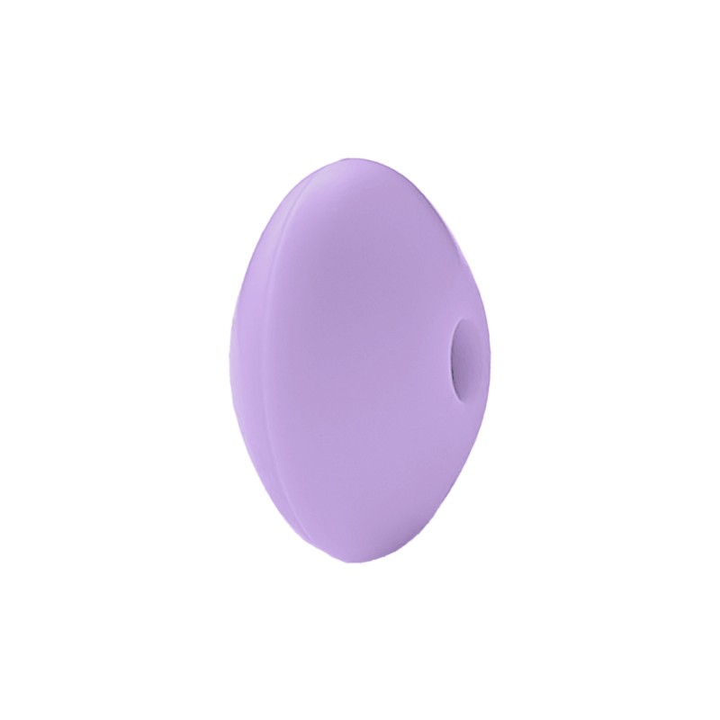 perlina schiacciata separatore 12x7mm in silicone alimentare lilla