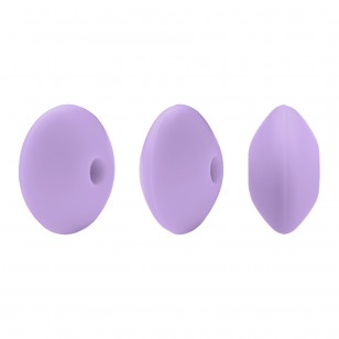 perlina schiacciata separatore 12x7mm in silicone alimentare dentizione lilla