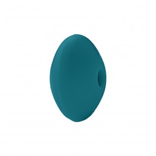 perlina schiacciata separatore 12x7mm in silicone alimentare ottanio verde blu