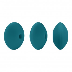 perlina schiacciata separatore 12x7mm in silicone alimentare dentizione ottanio verde blu