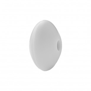 perlina schiacciata separatore 12x7mm in silicone alimentare grigio perla
