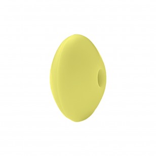 perlina schiacciata separatore 12x7mm in silicone alimentare giallo pulcino