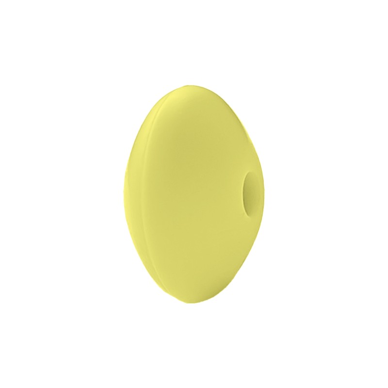 perlina schiacciata separatore 12x7mm in silicone alimentare giallo pulcino