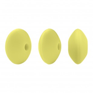 perlina schiacciata separatore 12x7mm in silicone alimentare giallo pulcino