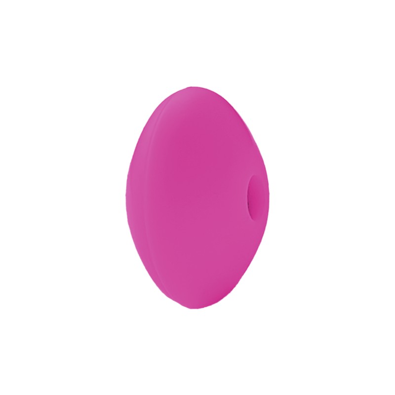 perlina schiacciata separatore 12x7mm in silicone alimentare fucsia