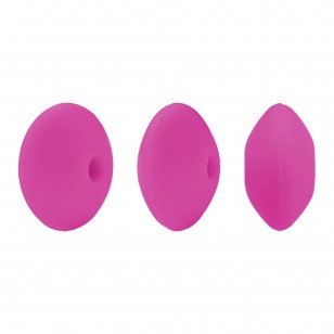 perlina schiacciata separatore 12x7mm in silicone alimentare fucsia