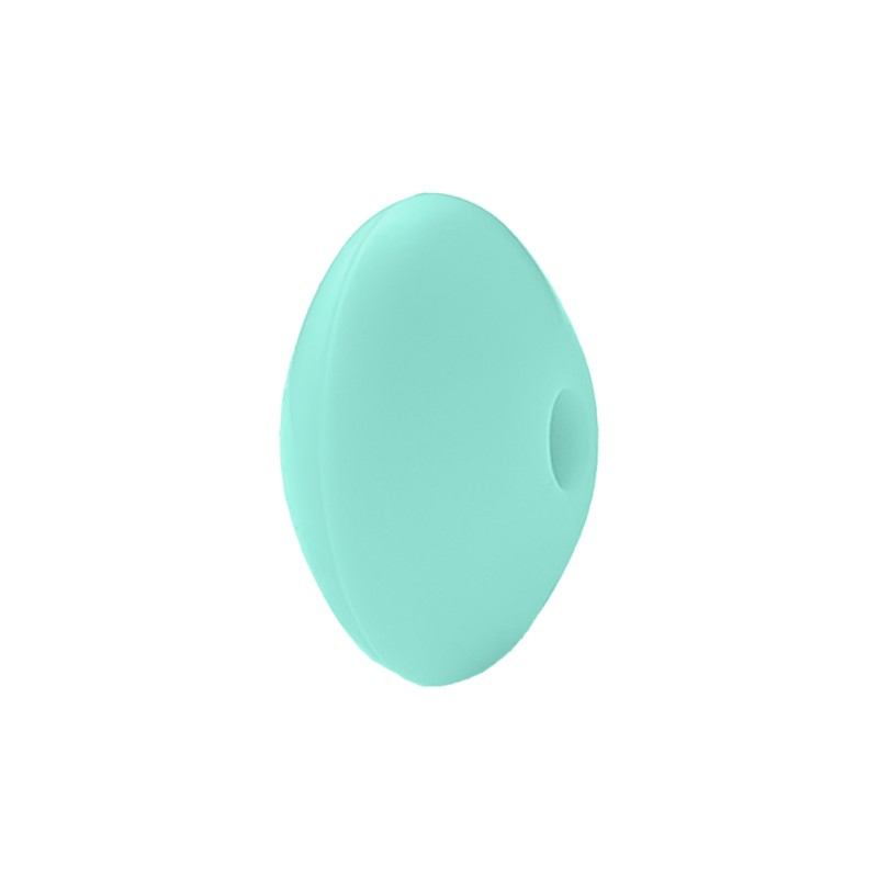 perlina schiacciata separatore 12x7mm in silicone alimentare verdino