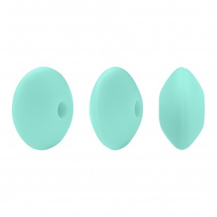 perlina schiacciata separatore 12x7mm in silicone alimentare verdino