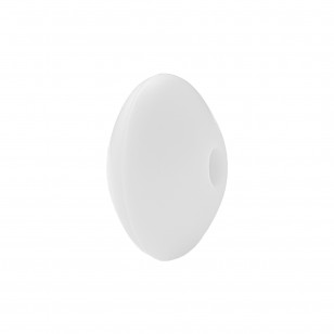 perlina schiacciata separatore 12x7mm in silicone alimentare bianco