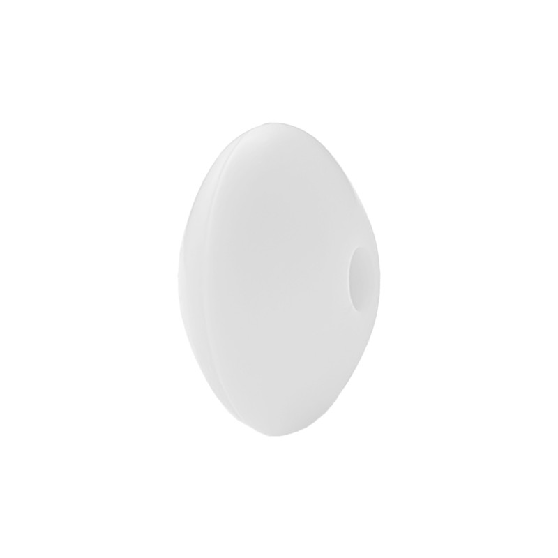 perlina schiacciata separatore 12x7mm in silicone alimentare bianco