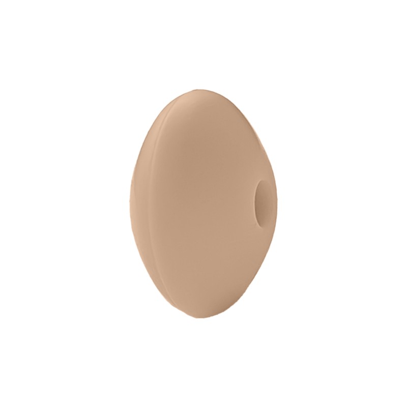 perlina schiacciata separatore 12x7mm in silicone alimentare marrone cammello