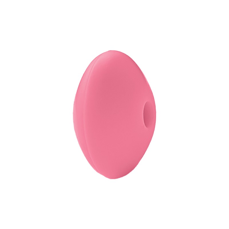 perlina schiacciata separatore 12x7mm in silicone alimentare rosa