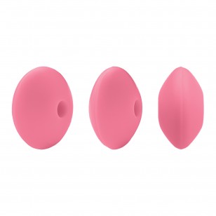 perlina schiacciata separatore 12x7mm in silicone alimentare rosa