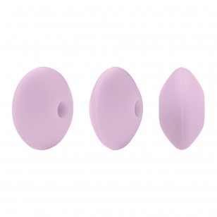 perlina schiacciata separatore 12x7mm in silicone alimentare rosa lilla