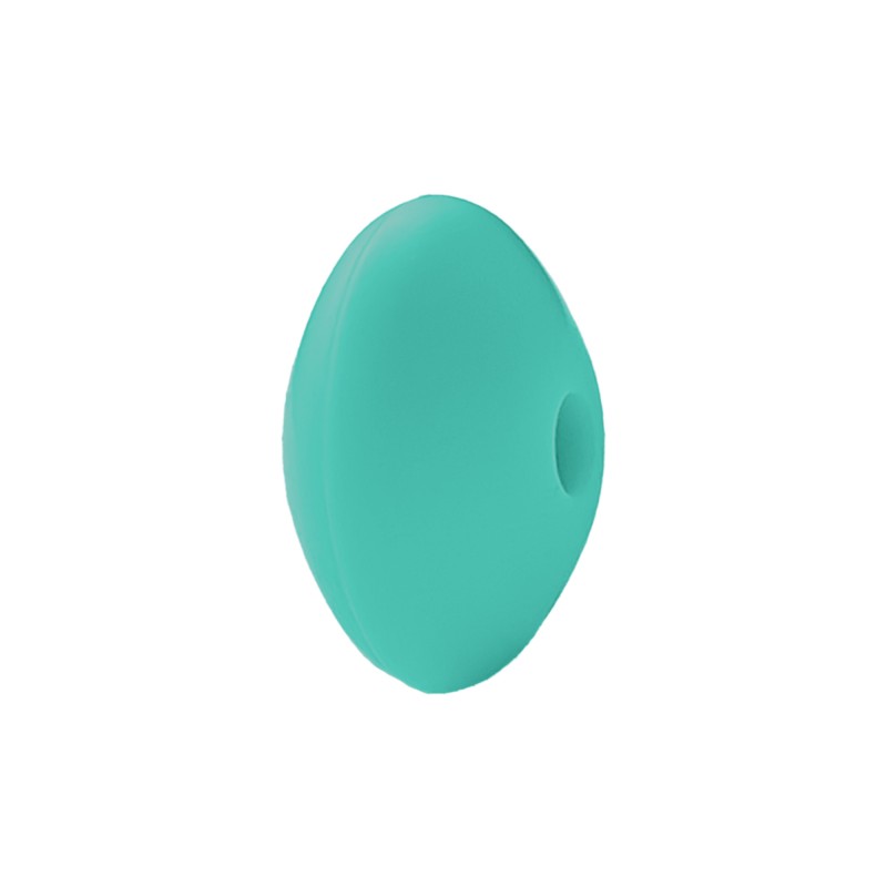 perlina schiacciata separatore 12x7mm in silicone alimentare giada verde
