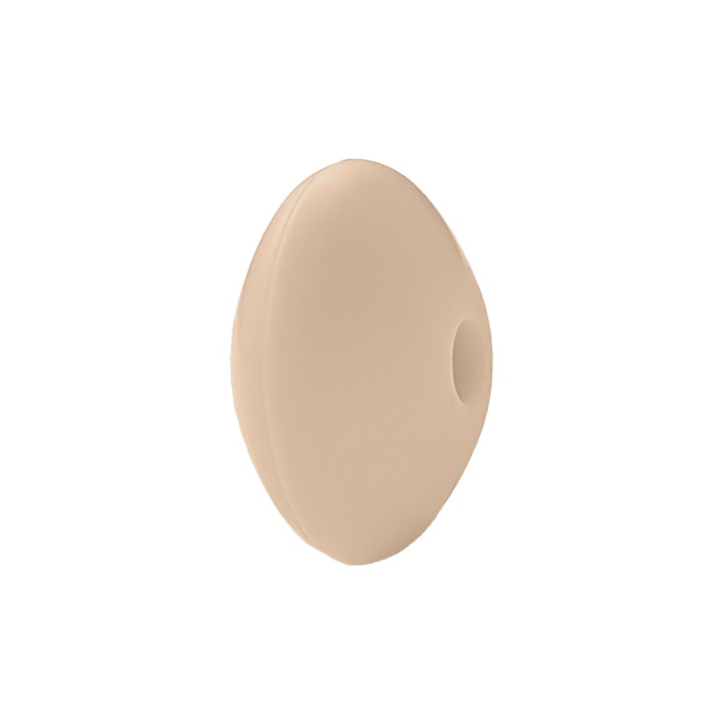 perlina schiacciata separatore 12x7mm in silicone alimentare noce