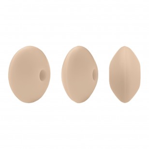 perlina schiacciata separatore 12x7mm in silicone alimentare noce