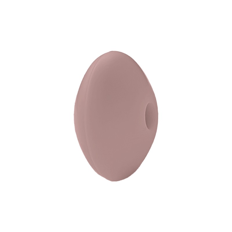 perlina schiacciata separatore 12x7mm in silicone alimentare rosa antico