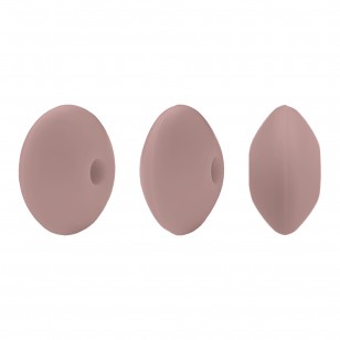 perlina schiacciata separatore 12x7mm in silicone alimentare rosa antico