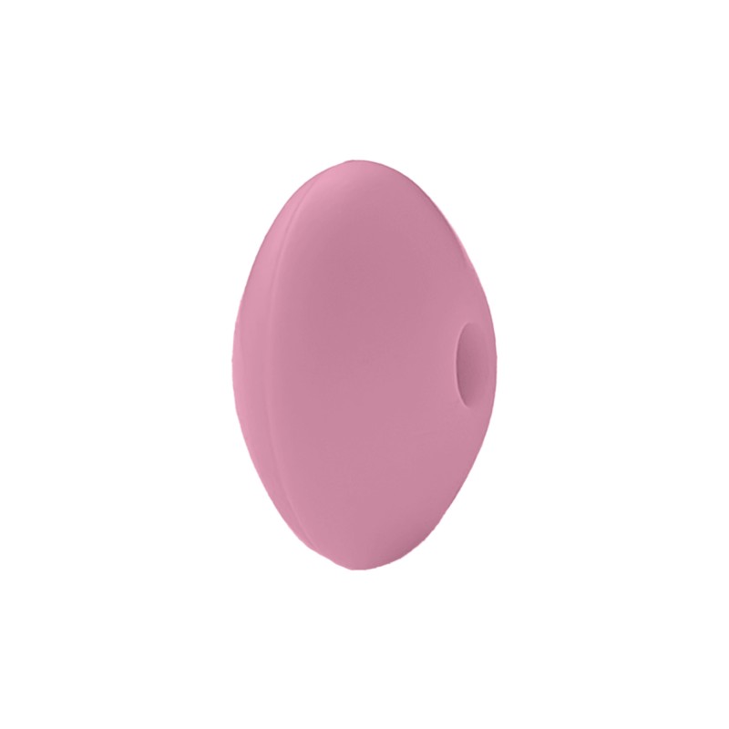perlina schiacciata separatore 12x7mm in silicone alimentare rosa scuro