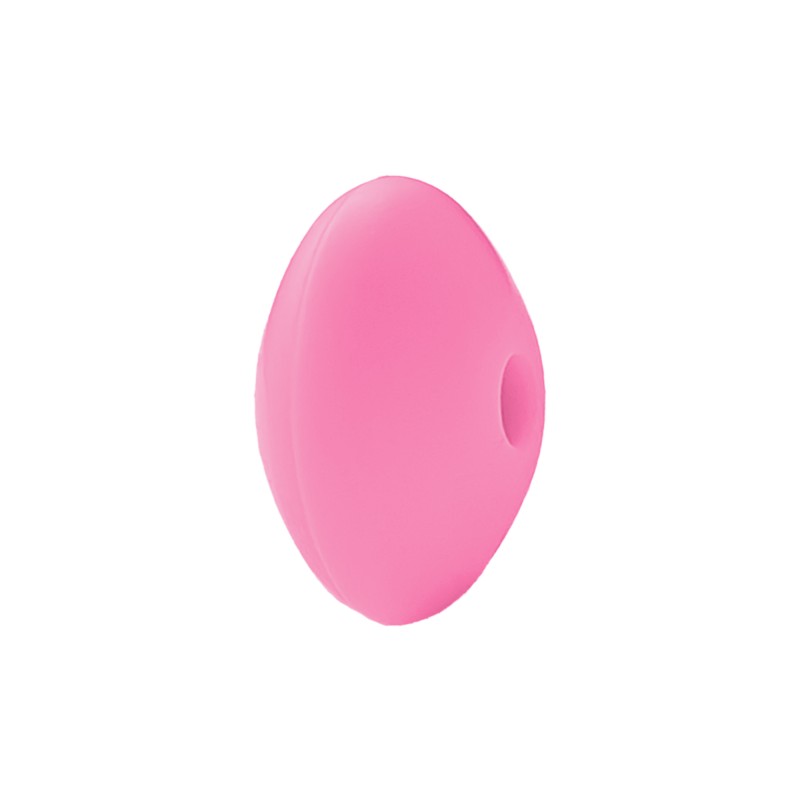 perlina schiacciata separatore 12x7mm in silicone alimentare rosa fluo
