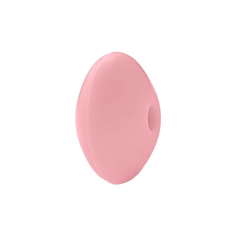 perlina schiacciata separatore 12x7mm in silicone alimentare rosa baby