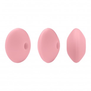 perlina schiacciata separatore 12x7mm in silicone alimentare rosa baby