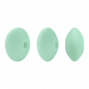perlina schiacciata separatore 12x7mm in silicone alimentare verde tiffany