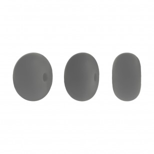 perlina schiacciata separatore 14x8mm in silicone alimentare grigio scuro