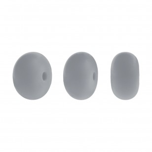 perlina schiacciata separatore 14x8mm in silicone alimentare grigio medio