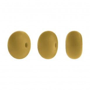 perlina schiacciata separatore 14x8mm in silicone alimentare giallo senape
